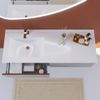 Mueble De Baño Suspendido Gris Claro 120cm, Lavabo Asimétrico | Seattle