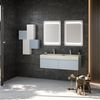 Mueble De Baño Suspendido 120cm Azul Pastel Doble Lavabo Hpl | Diamante