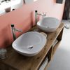 Mueble De Baño Abierto De 120 Cm De Roble Natural Con Doble Lavabo De Apoyo | Lagos