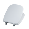 Sedile Wc In Mdf Bianco Compatibile Modello Fleo Con Trattamento Antibatterico