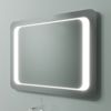 Mueble Suspendido 80cm Roble Blanco Y Beton, Mueble Lavabo, Espejo Led