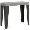 Consola Extensible Gris Hormigón Con Patas De Metal Antracita, 8 Plazas, 40 A 196 Cm Faye