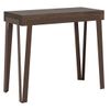 Madera Oscura Y Patas De Metal Marrón Consola Extensible De 8 Plazas De 40 A 196 Cm Rino