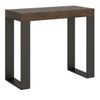 Consola Extensible De Madera De Nogal 8 Personas 40 A 196 Cm Asis-soporte 2 Pies-3 Alargaderas Finas