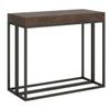 Evitra Consola Extensible De 8 Plazas De Madera Oscura Y Metal Antracita De 40 A 196 Cm