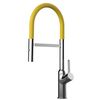 Grifo De Cocina Cromado - Caño Flexible Amarillo Y Ducha 2 Chorros