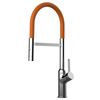 Grifo De Cocina Cromado - Caño Flexible Naranja Y Ducha 2 Chorros