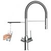 Grifo De Cocina 4vías Cromado - Muelle Flexible Y Ducha 2 Chorros