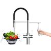 Grifo De Cocina 4vías - Caño Flexible Negro Y Ducha 2 Chorros