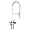 Grifo De Cocina 3vías - Caño Flexible Blanco Y Ducha 2 Chorros