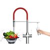 Grifo De Cocina 3vías - Caño Flexible Rojo Y Ducha 2 Chorros