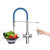 Grifo De Cocina 3vías - Caño Flexible Azul Y Ducha 2 Chorros