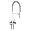 Grifo De Cocina 3vías - Caño Flexible Gris Y Ducha 2 Chorros