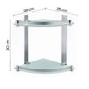 Mueble Esquinero De Almacenamiento Doble En Aluminio Cepillado Y Cristal Templado