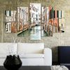 Legendarte - Cuadro Lienzo, Impresión Digital - Puente Sobre El Canal En Venecia - Decoración Pared Cm. 150x100 (5 Paneles)