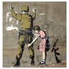 Legendarte - Cuadro Lienzo, Impresión Digital - Chica Y Un Soldado, Banksy - Decoración Pared Cm. 90x90