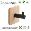 Perchero De Pared De Madera De Bambú Y Gancho De Metal