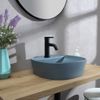 Lavabo Redondo De Cerámica Azul Gris Kiamami Valentina