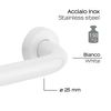 Barra De Agarre De Pared Fija Blanca 20 Cm Acero Inoxidable