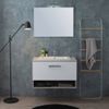 Mueble Baño Suspendido Lotto 80cm Roble Gris Con Frente Blanco Y Lavabo Encima