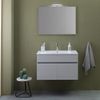 Mueble De Baño Suspendido De 80 Cm Con 2 Puertas En Gris Moon, Silvia