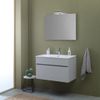 Mueble De Baño Suspendido De 80 Cm Con 2 Puertas En Gris Moon, Silvia