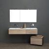 Mueble De Baño Suspendido 150cm Roble Natural Doble Lavabo Resina | Valentina