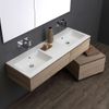 Mueble De Baño Suspendido 150cm Roble Natural Doble Lavabo Resina | Valentina