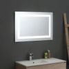 Mueble De Baño Suspendido De 90 Cm Y Lavabo Con Bañera Izquierda Y Espejo Con Luces Led | Valentina