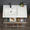 Mueble De Baño Suspendido De 90 Cm Y Lavabo Con Bañera Izquierda Y Espejo Con Luces Led | Valentina