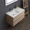 Mueble De Baño Suspendido De 90 Cm Y Lavabo Con Bañera Izquierda Y Espejo Con Luces Led | Valentina