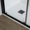 Puerta De Ducha De Nicho De 150 Cm Con Puerta Corredera Y Marco De Aluminio Negro Mate