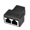 Adaptador Splitter Ethernet Rj45 Conexión Rápida Y Estable Max Excell Negro