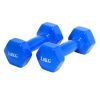 2x Mancuernas Pesas De 3kg Suave Ejercicio, Musculación, Gimnasio, De Acero Con Cubierta En Vinilo Color Azul