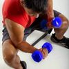 2x Mancuernas Pesas De 3kg Suave Ejercicio, Musculación, Gimnasio, De Acero Con Cubierta En Vinilo Color Azul