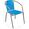 Silla Metal Con Lona Azul