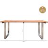 Mesa De Comedor (200 X 100 Cm) Madera Maciza Y Hierro