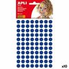 Pegatinas Apli 6 Hojas Azul Redondo (10 Unidades)