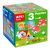 Cubo Tres Puzles Apli Kids 72 Piezas