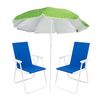 Pack De Sombrilla Y Dos Sillas De Playa Plegables - Set Ideal Para Playa Y Piscina - Sombrilla Y Sillas Con Armazón De Aluminio Y Revestimiento De Tela (set 1)