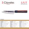 3 Claveles Osaka - Cuchillo Verduras 13.5 Cm De Estilo Asiático Forjado A Mano