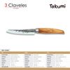 3 Claveles Japones - Cuchillo Verduras 12.5 Cm De Acero Forjado Con Hoja Martilleada