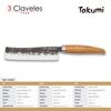 3 Claveles Japones - Cuchillo Usuba 18 Cm De Acero Forjado Con Hoja Martilleada