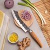 3 Claveles Japones - Cuchillo Cocinero 20 Cm De Acero Forjado Con Hoja Martilleada