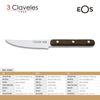 3 Claveles Eos - Set De 4 Cuchillos Chuleteros 11.5 Cm En Acero Inoxidable