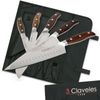 3 Claveles - Estuche De Loneta Profesional Enrollable Con Velcro Para 6 Cuchillos