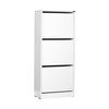 Mueble Zapatero Con Tres Cajones Abatibles 121x51x26 Cm (blanco)(121x51x26 Cm)