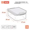 Tatay 1152101 - Caja De Ordenación De 14l Multiusos Con Tapa Simple A Presión