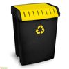 Contenedor De Reciclaje Tatay Negro Y Amarillo 50l