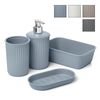 Tatay Baobab - Set Organización Baño De 4 Piezas En Plástico Pp05. Gris Antracita